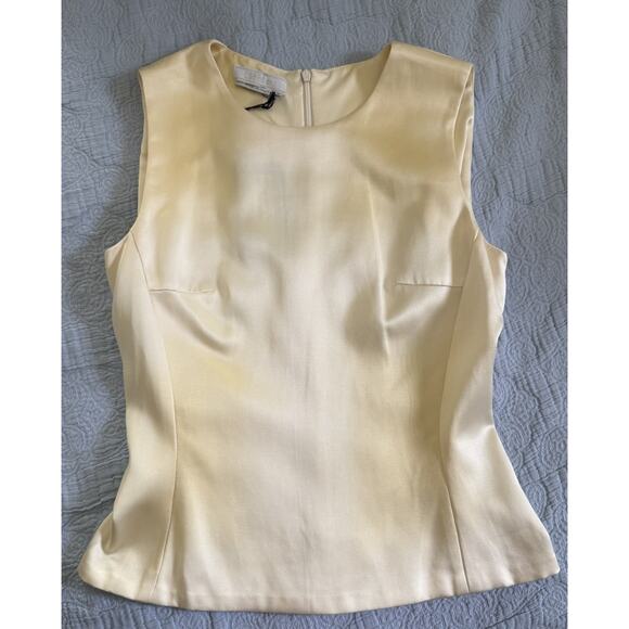 Vintage Prada Y2K Satin Shell Tank Ivory Raso Luce w/ Tags Italy Sz IT 38 - Picture 1 of 10